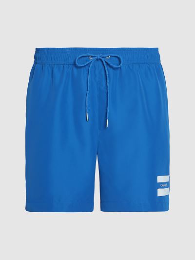 Calvin Klein Fürdőruha HU094023 | Calvin Klein Core Statement Medium Drawstring Férfi Úszónadrág Kék